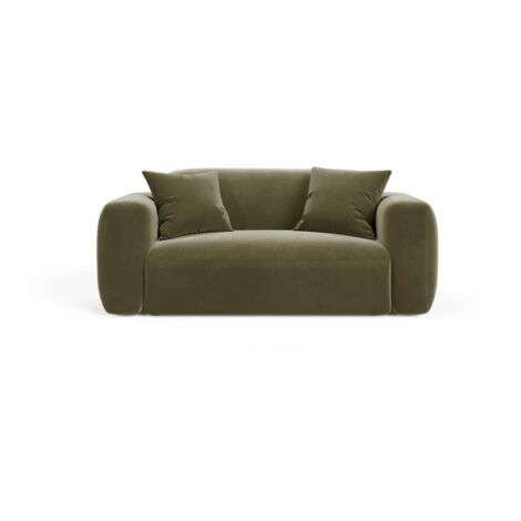 Canapé modulable 2 places en velours vert