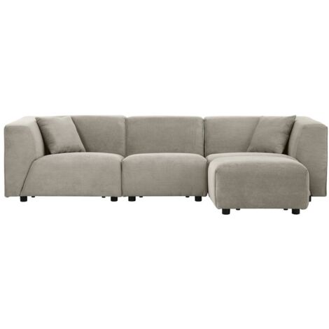 Canapé modulable 3 places + 1 pouf - 267cm - velours côtelé - MONROE