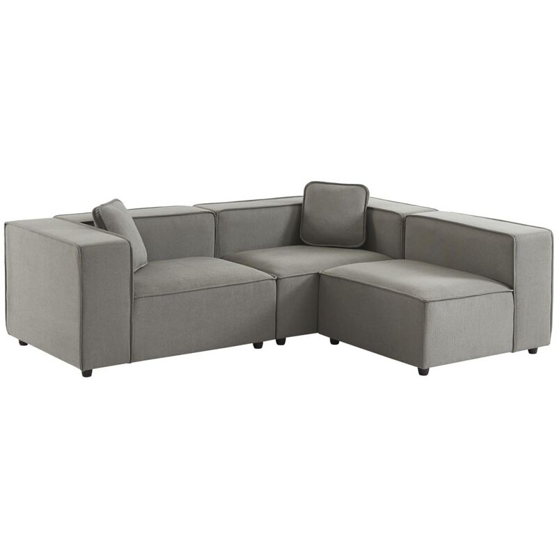 Sweeek - Canapé modulable. tissu déperlant. 3 places. 2 corners + 1 fauteuil