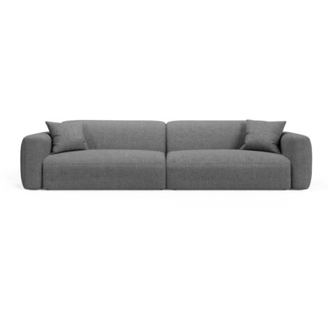Canapé modulable 4 places en tissu structurel gris