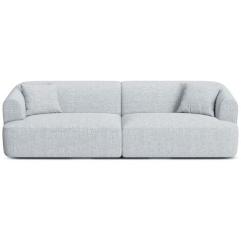 Canapé modulable 4 places en tissu structurel gris clair