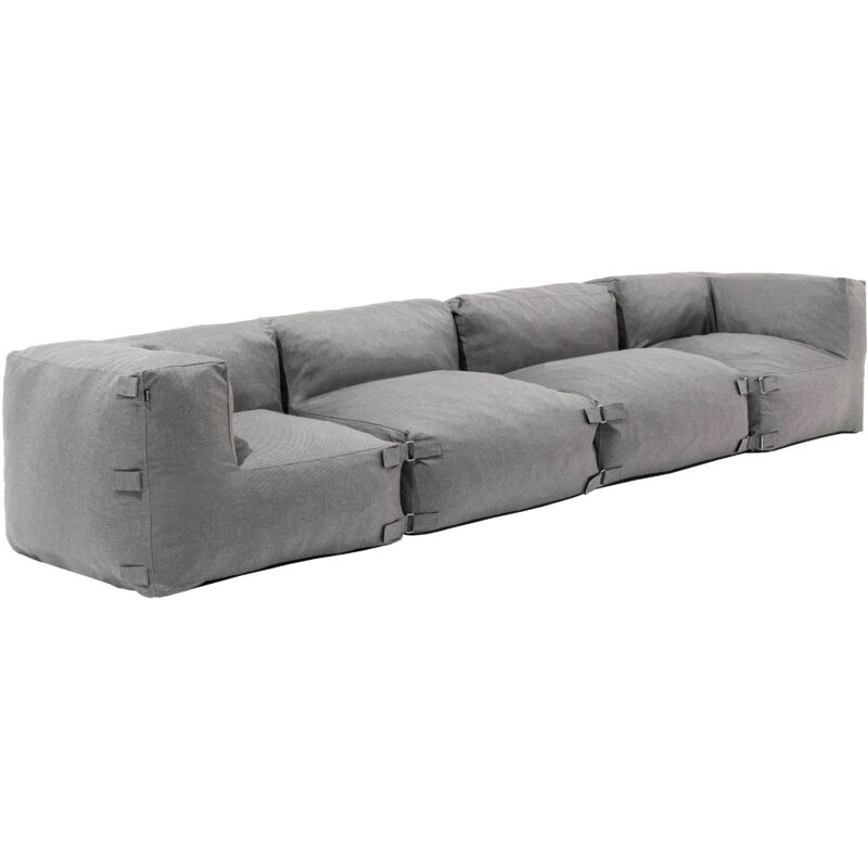 Canapé de jardin modulable 4 places gris - Mixi