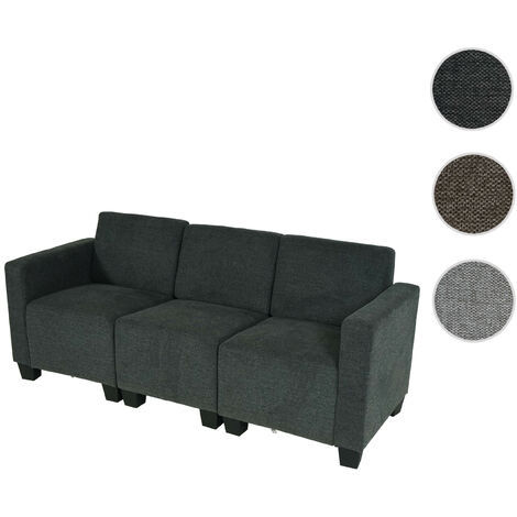Canapé modulaire 3 places Canapé Lyon, tissu/textile  gris