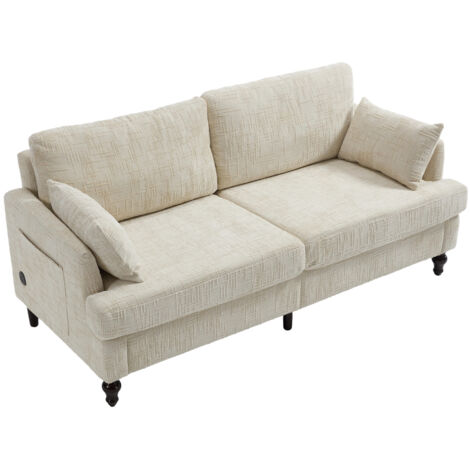 Canapé Multifunctional Modern confortable durable Chenille Beige 80.00x51.00x65.50 ZIPSOFA