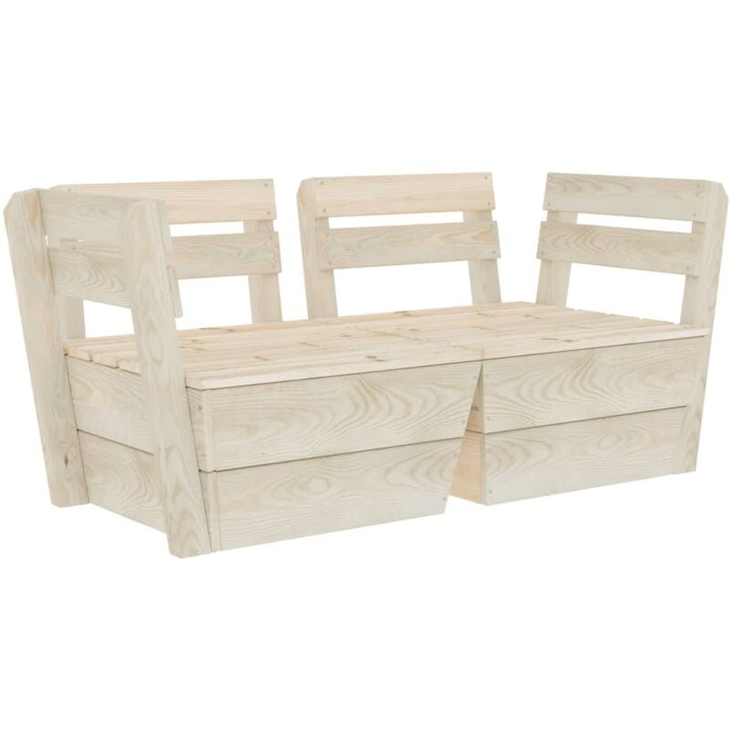 Canapé palette à 2 places de jardin Bois d'épicéa imprégné