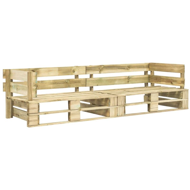 Vidaxl - Canapé palette à 2 places de jardin Bois