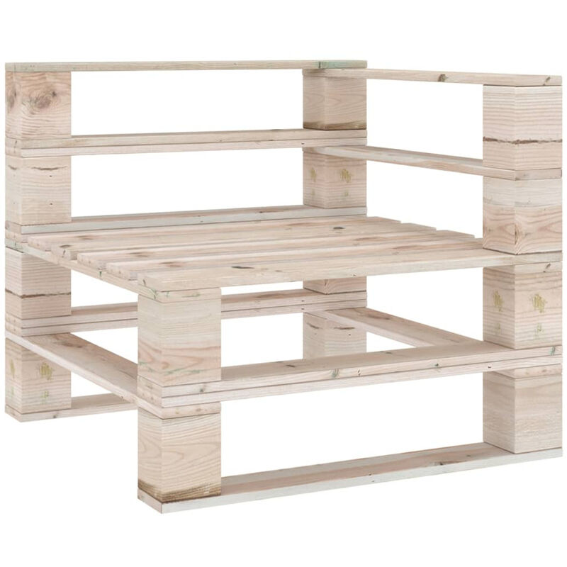 Canape palette d'angle de jardin Bois de pin impregne