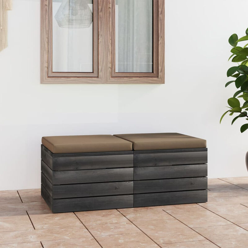 Canape palette de jardin 4 places avec coussins Bois de pin