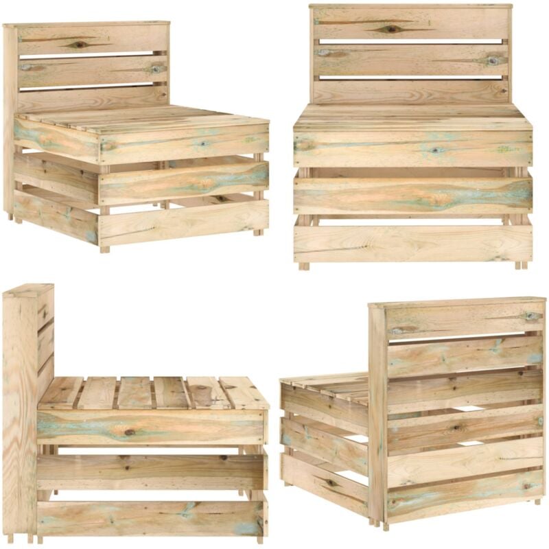 Canapé palette de milieu de jardin bois de pin imprégné - Canapé Jardin - Mobilier De Jardin - Canapé Pliable - Meubles De Terrasse - Chaise Longue