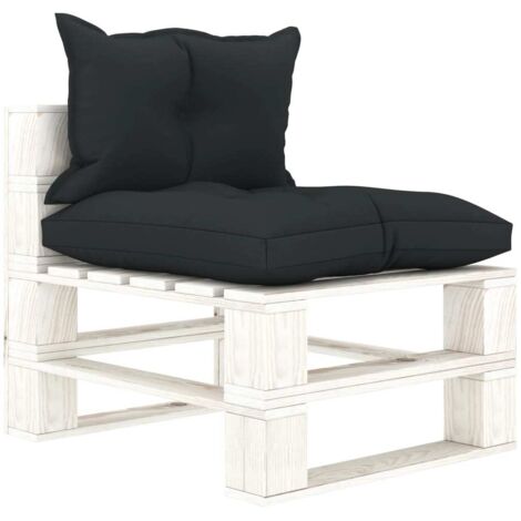 Canapé palette de milieu de jardin et coussins，Canapé d'extérieur，Banquette / Sofa / Divan de jardin anthracite Bois MEMV653101