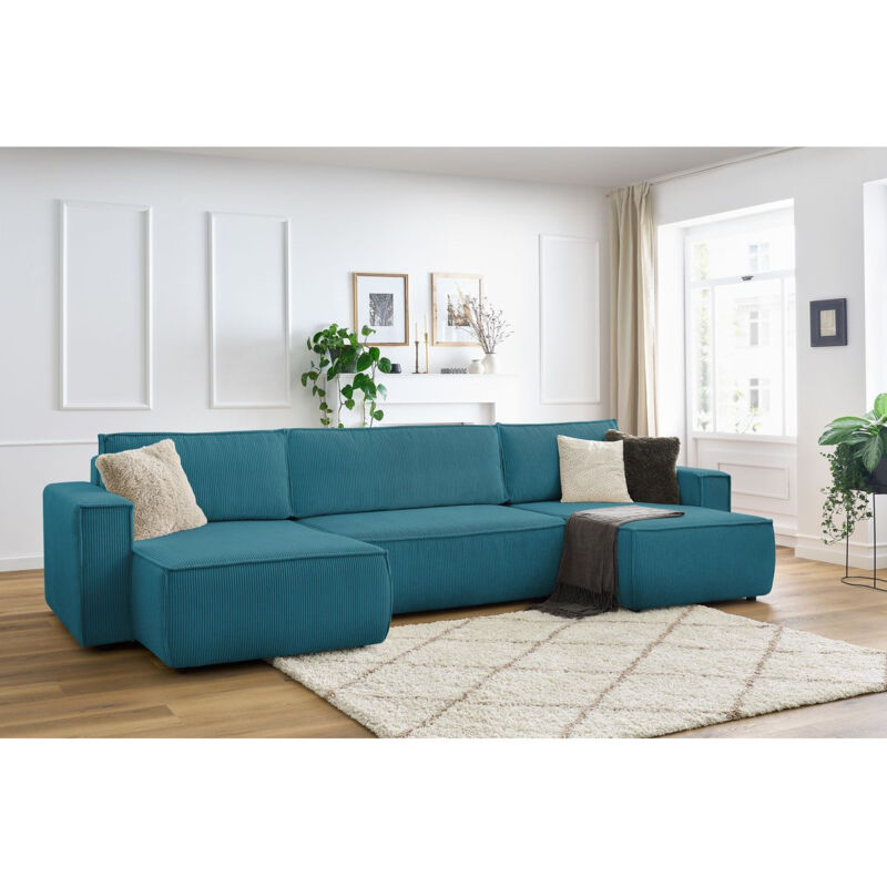 Canapé d'angle Bleu Grand