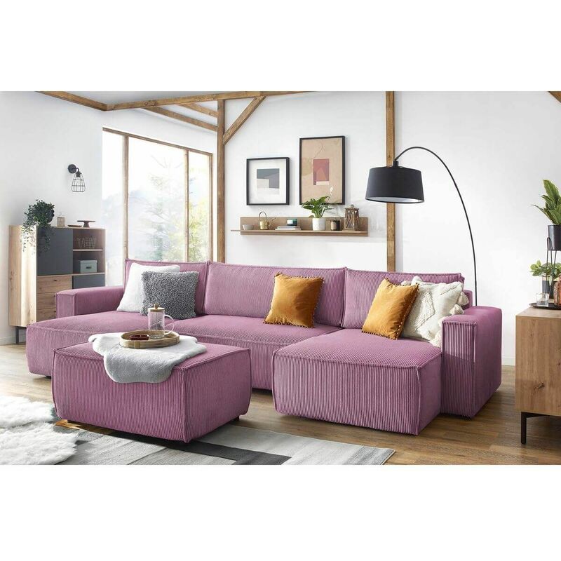 Canapé d'angle Velours Grand Violet