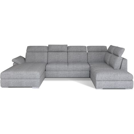 Soldes - Housse pour canapé 3 places en tissu gris clair - Malcolm