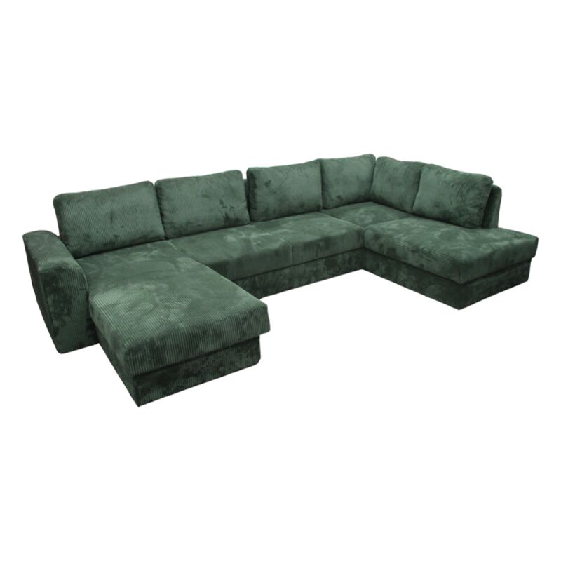 Canapé panoramique droit convertible Magda vert