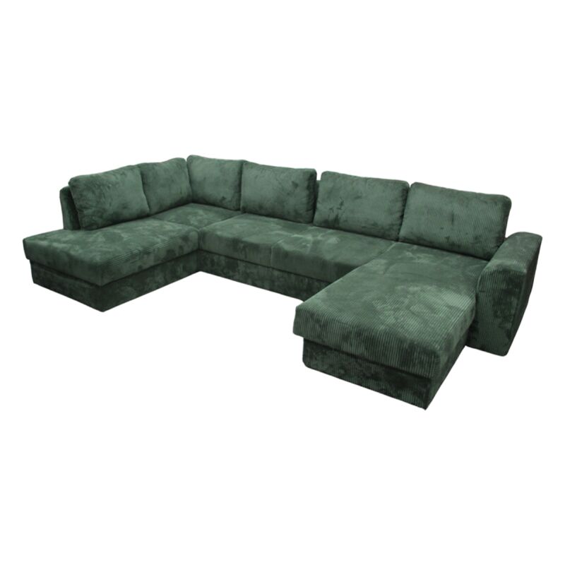 Canapé panoramique gauche convertible Magda vert