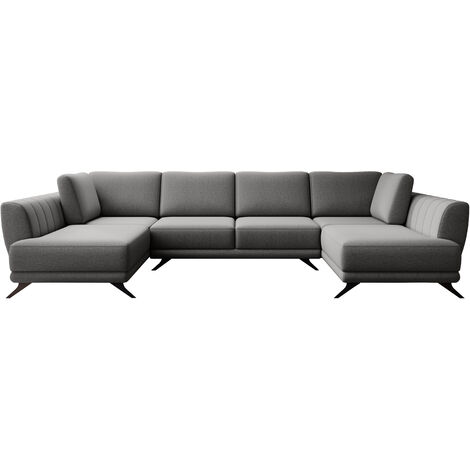 Canapé panoramique LARGOS – Tissu-Gris foncé