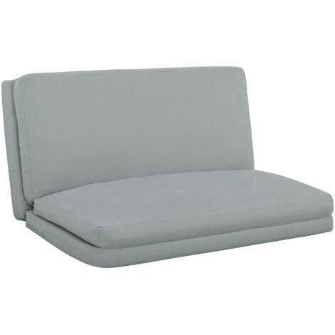 Canapé paresseux chauffeuse convertible pliable en 4 parties, charge 240 Kg, 137,5 x 85,5 x 74 cm, gris clair