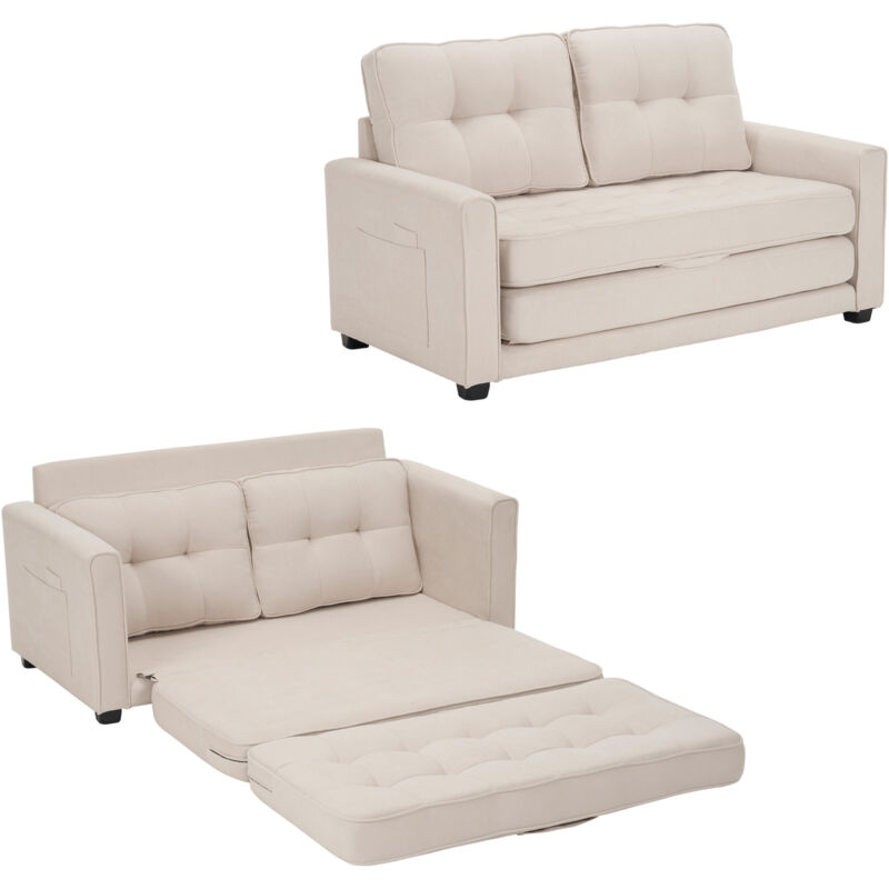 Okwish - Canapé pour 2 personnes, canapé avec fonction couchage, design moderne, meubles rembourrés, canapé-lit, canapé de salon, canapé avec poches