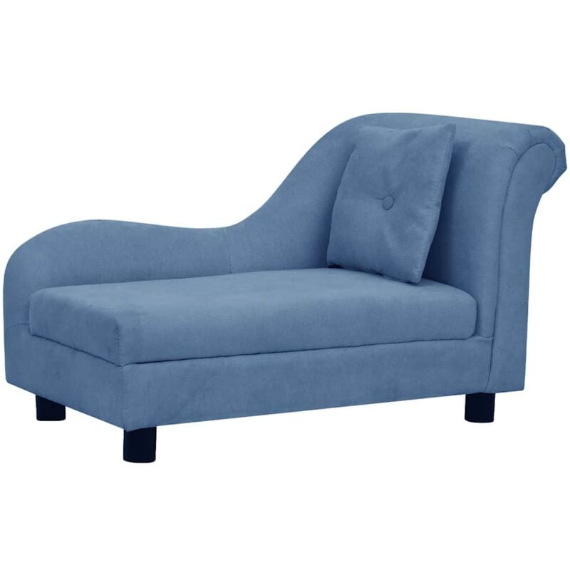 Vidaxl - Canapé pour chien avec oreiller Bleu 83x44x44 cm Peluche
