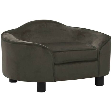 Canapé pour chien  Canapé Lit chien chat sur pied Gris foncé 67x47x36 cm Peluche 70448