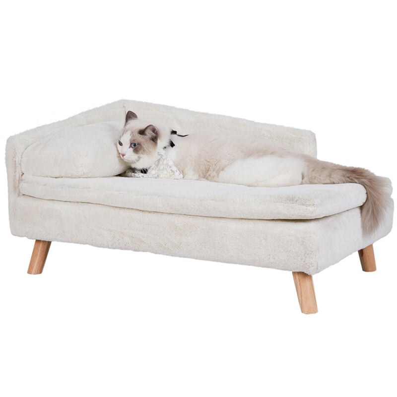 Canapé pour Chien Grand Lit pour Chien Sureleve Fauteuil pour Chat Grande Taille Design Scandinave avec Coussin Moelleux - m 80x50x39cm