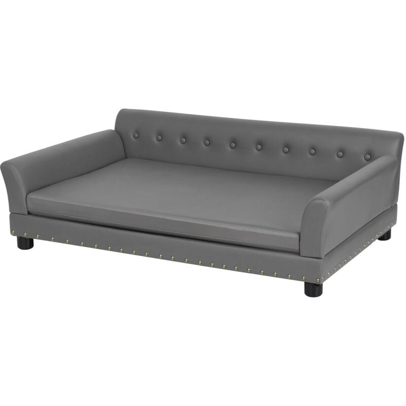 Bingo Paw - Canapé pour Chien Grande Taille Lit Haut pour Gros Chien Déhoussable Fauteuil en Cuir Chien sur Pied - 120x74x40cm