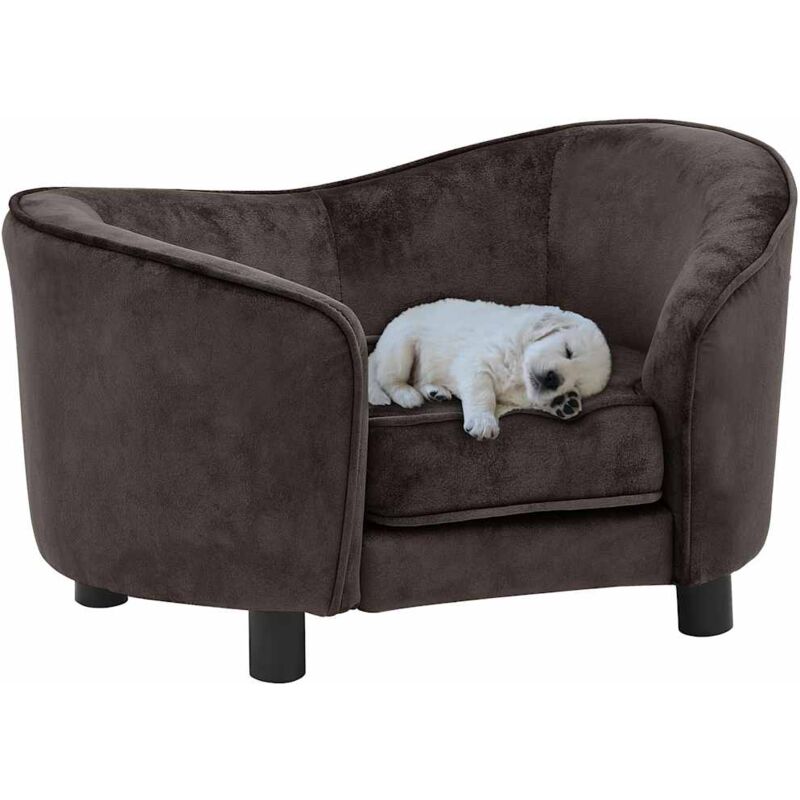 Canapé pour chien Marron 69x49x40 cm Peluche