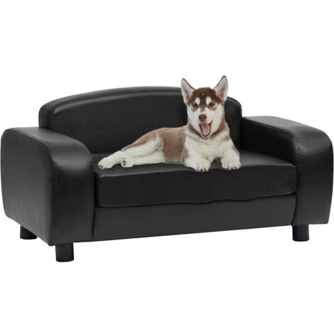 Canapé pour chien-Sofa animaux de compagnie Noir 80x50x40 cm Similicuir