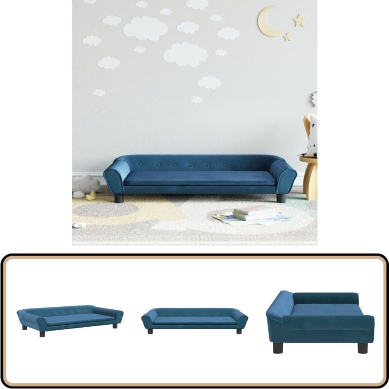 Vidaxl - Canapé pour enfants bleu 100x50x26 cm velours - Canapé Enfant - Canapé Bébé - Mobilier Enfant - Meubles Pour Enfants - Décoration Chambre