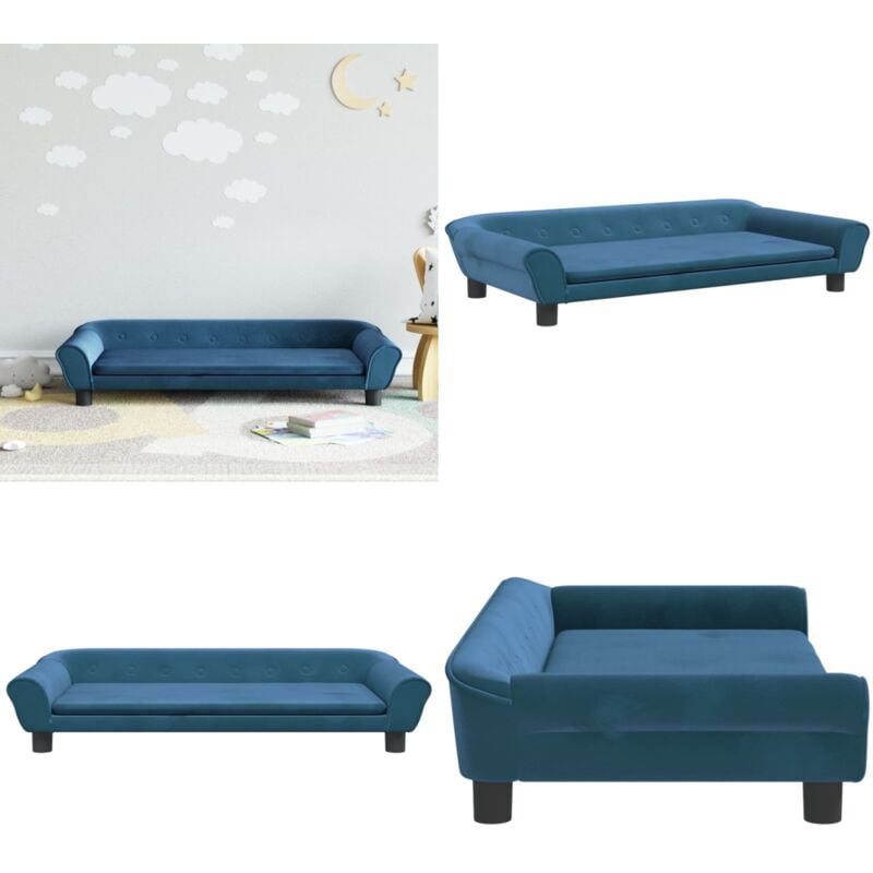 Vidaxl - Canapé pour enfants bleu 100x50x26 cm velours - Canapé Enfant - Canapé Bébé - Mobilier Enfant - Meubles Pour Enfants - Décoration Chambre