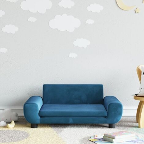 Canapé pour enfants  Canapé Sofa scandinave bleu 70x45x33 cm velours 80675