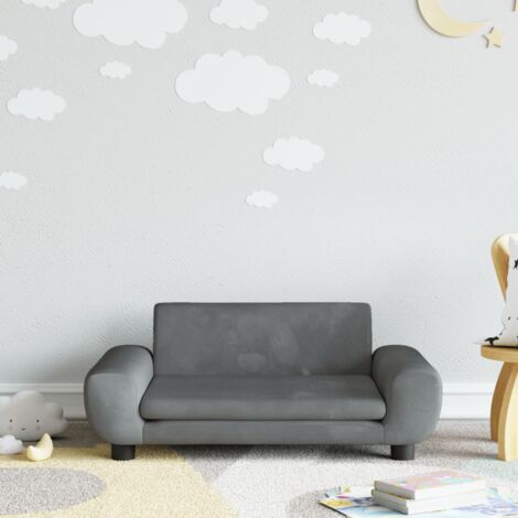 Canapé pour enfants  Canapé Sofa scandinave gris foncé 70x45x33 cm velours 85133