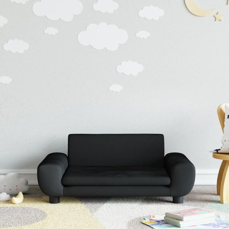 Canapé pour enfants Canapé Sofa scandinave noir 70x45x33 cm velours 38433