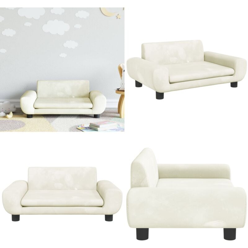 Vidaxl - Canapé pour enfants crème 70x45x33 cm velours - Canapé Enfant - Canapé Bébé - Mobilier Enfant - Meubles Pour Enfants - Décoration Chambre