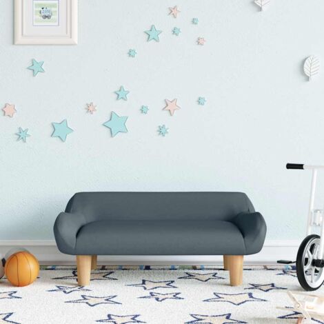 Canapé pour enfants, Fauteuil enfants, Canapé Relax Salon, Canapé droit fixe gris foncé 70x40x24 cm tissu MJU5718