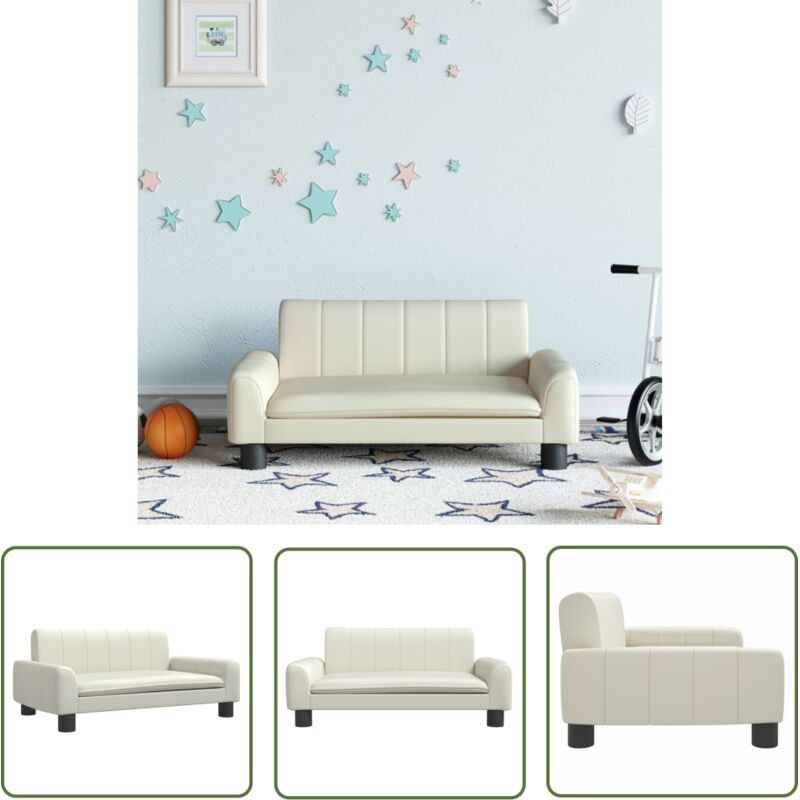 Canapé pour enfants crème 70x45x30 cm similicuir vidaXL