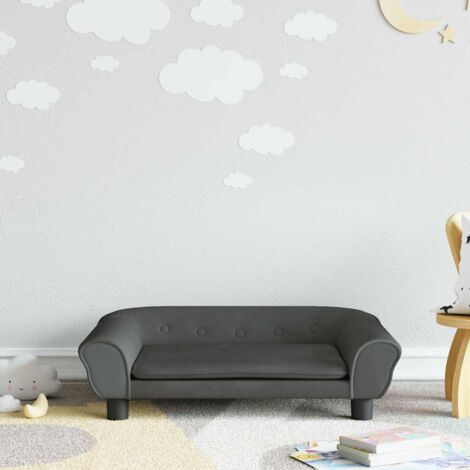 Canapé pour enfants gris foncé 70x45x26 cm velours vidaXL