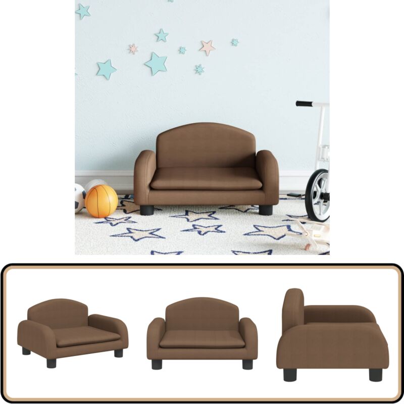 Vidaxl - Canapé pour enfants marron 50x40x30 cm tissu - Canapé Enfant - Canapé Bébé - Mobilier Enfant - Meubles Pour Enfants - Décoration Chambre