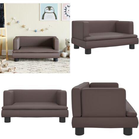 Canapé pour enfants marron 60x40x30 cm similicuir - Canapé Enfant - Mobilier Bébé - Meubles Pour Enfants - Canapé Miniature - Chaise Enfant - Home & Living