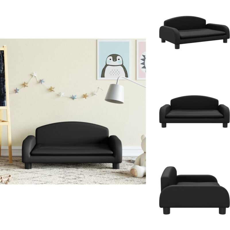 Vidaxl - Canapé pour enfants noir 70x45x30 cm similicuir - Canapé Enfant - Canapé Junior - Mobilier Enfant - Salon Enfant - Chaise Enfant