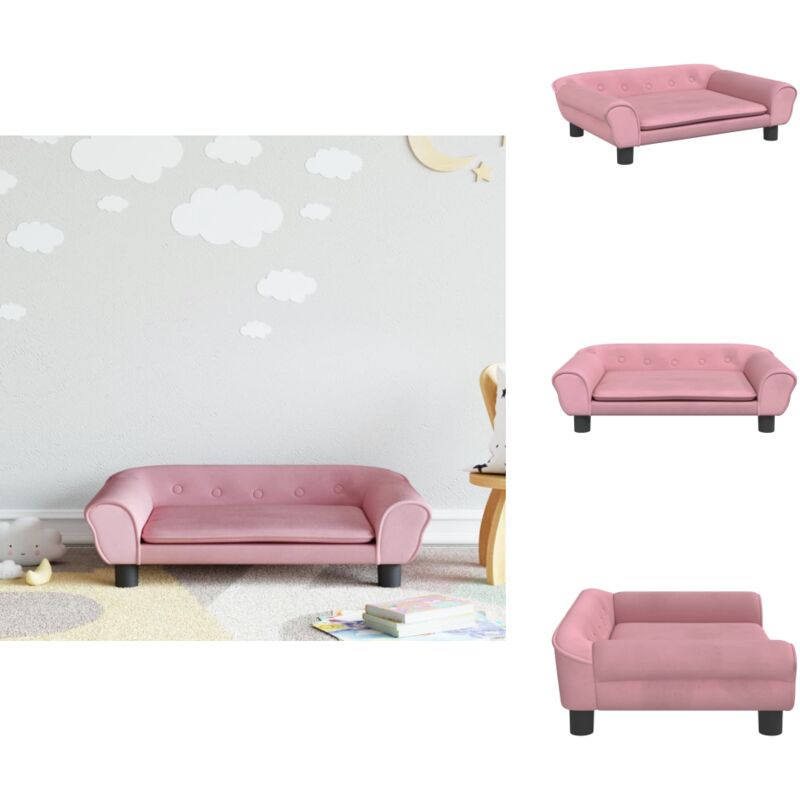 Canapé pour enfants rose 70x45x26 cm velours - Canapé Enfant - Canapé Bébé - Mobilier Enfant - Meubles Pour Enfants - Chaise Enfant