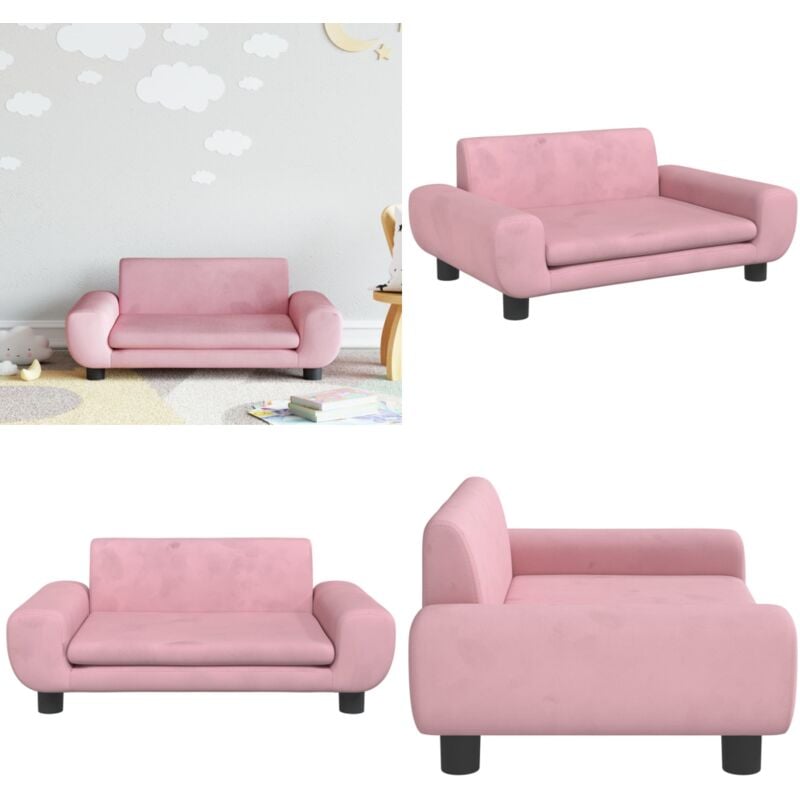 Vidaxl - Canapé pour enfants rose 70x45x33 cm velours - Canapé Enfant - Canapé Bébé - Mobilier Enfant - Meubles Pour Enfants - Décoration Chambre