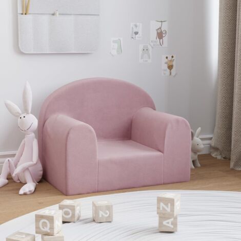AVIMAC Canapé pour enfants rose peluche douce