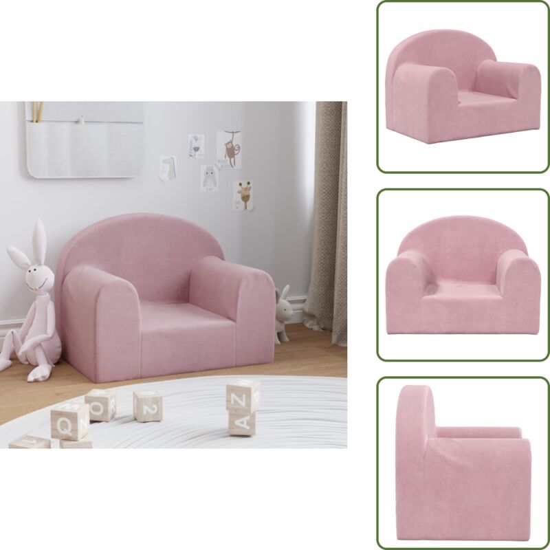Vidaxl - Canapé pour enfants rose peluche douce - Canapé Enfant - Canapé Bébé - Mobilier Enfant - Meubles Pour Chambre D'enfant - Jouet Enfant