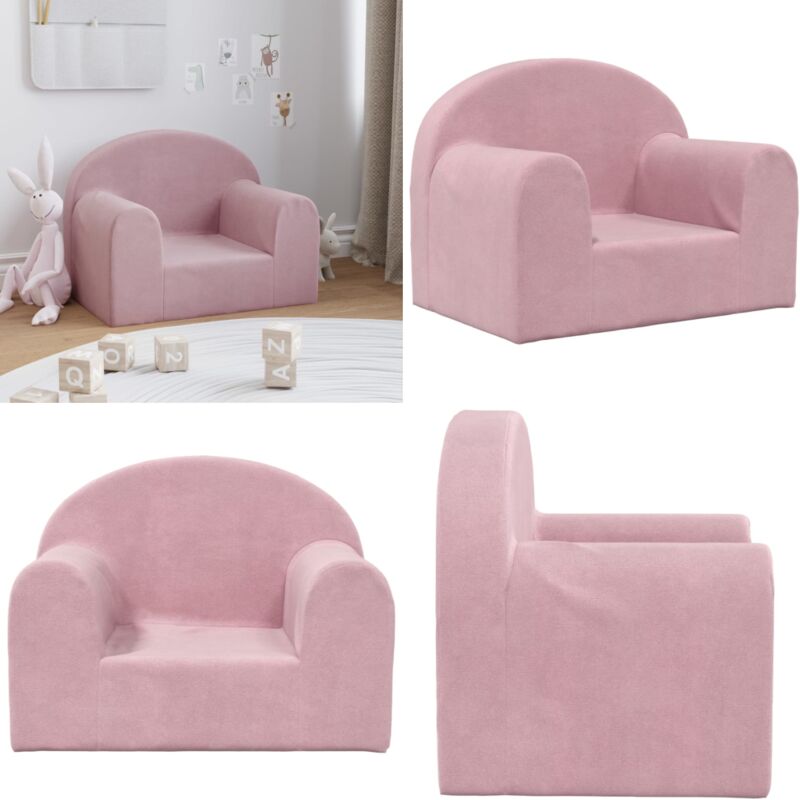Vidaxl - Canapé pour enfants rose peluche douce - Canapé Enfant - Canapé Bébé - Mobilier Enfant - Meubles Pour Chambre D'enfant - Jouet Enfant - Home
