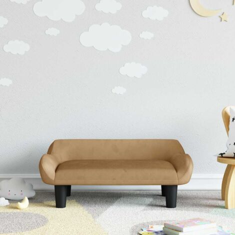 Canapé pour enfants-Sofa pour enfants marron 70x40x24 cm velours