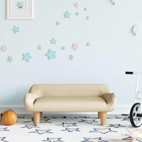 Canapé pour enfants，Canapé de Salon，Fauteuil Club crème 70x40x24 cm tissu DGBDF195063