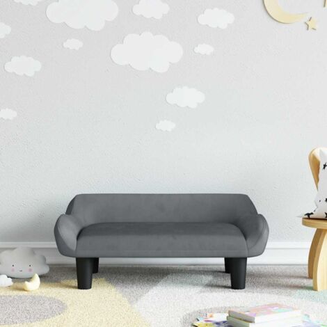 Canapé pour enfants，Canapé de Salon，Fauteuil Club gris foncé 70x40x24 cm velours DGBDF808895