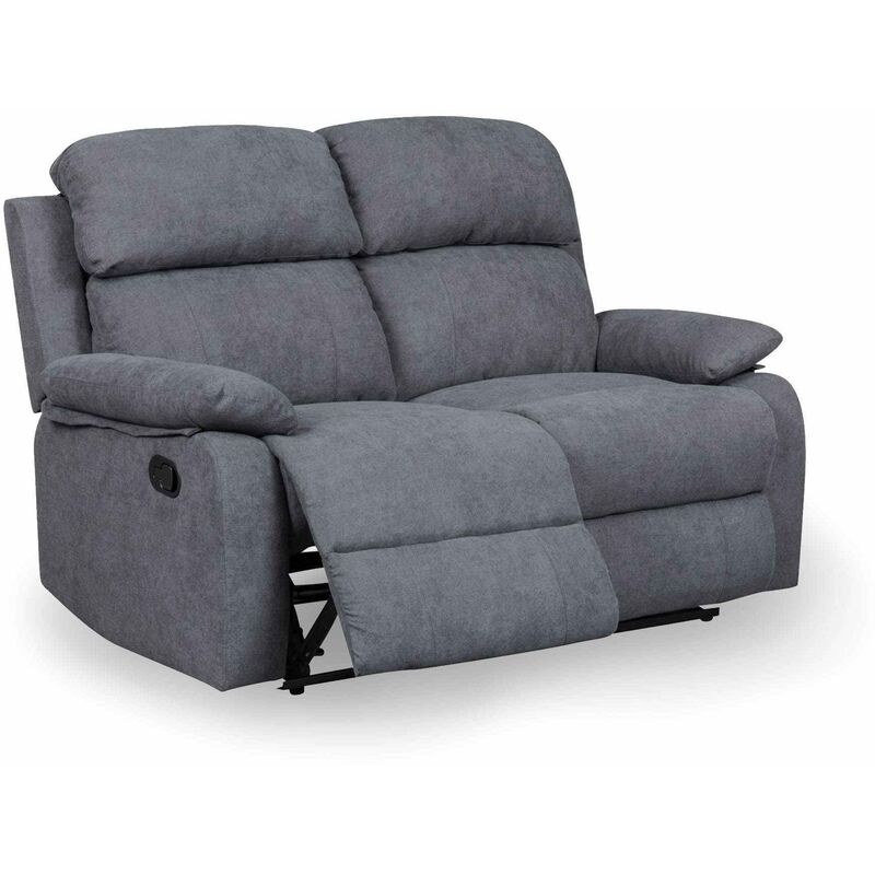 Canapé relax 2 places en tissu gris foncé KEATON