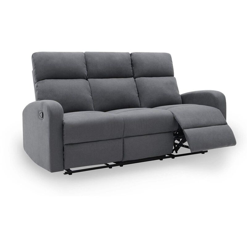 Canapé relax 3 places en tissu gris MORITZ
